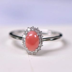 Halo Set Queen Conch Pearl & Diamond Ring - 18K White Gold