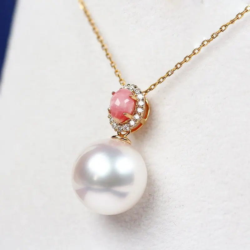 Queen Conch Pearl & Akoya Pearl 18K Gold Bespoke Necklace