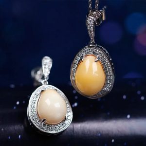 White and Yellow Queen Conch Pearl Bespoke Earring (Display, not for sell), Strombus Gigas, Calm Pearls